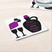 ワイン試飲誕生日マイルストーカスタムン スクエアペーパーコースター (アングル)