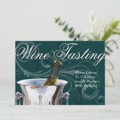 ワイン試飲40歳の誕生日パーティーエレガント フランスの 招待状 (スタンド正面)