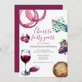 ワイン試飲40歳の誕生日招待状 招待状 (正面/裏面)