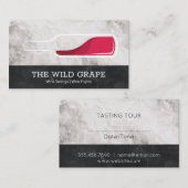 ワイン試飲 |大理石 |ワインのボトルロゴ 名刺 (正面/裏面)