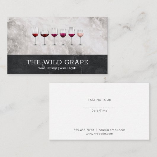 ワイン試飲 | 大理石 | ワインフライト 名刺 (正面/裏面)