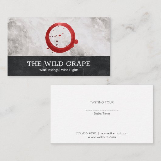 ワイン試飲 |大理石 |ワイン染色 名刺 (正面/裏面)