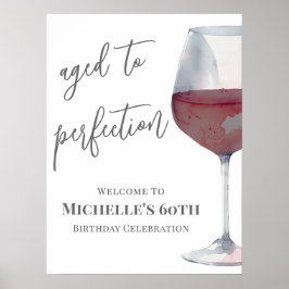 ワイン誕生日パーティー歓迎サイン ポスター