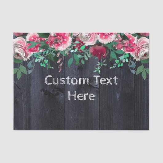 ワイン赤面&ネイビーウッドブルガンディーカスタムウェディング 薄葉紙 (正面)