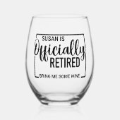 ワイン退職したを持ってきてくパーソナライズされたれ ステムなしワイングラス (正面)