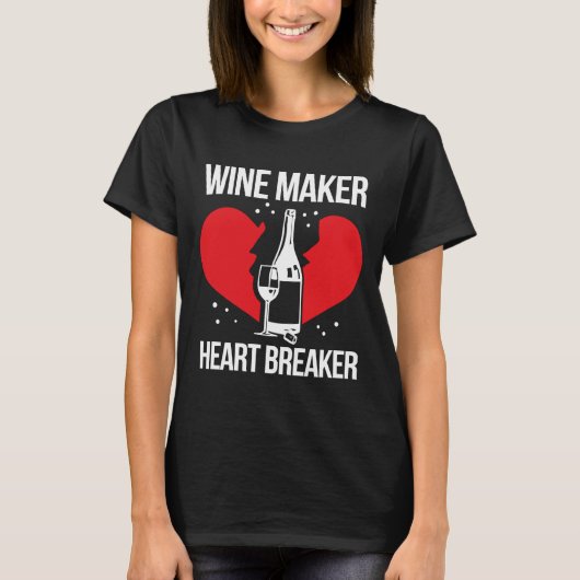 ワイン醸造ワインを飲むワインメーカー Tシャツ (正面)