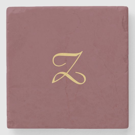 ワイン金ゴールドモノグラムプロフェッショナルトレンディー モダン ストーンコースター (正面)