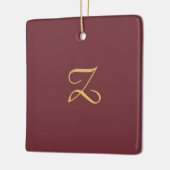 ワイン金ゴールドモノグラムプロフェッショナルトレンディー モダン セラミックオーナメント (左)
