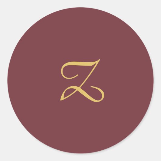 ワイン金ゴールドモノグラムプロフェッショナルトレンディー モダン ラウンドシール (正面)