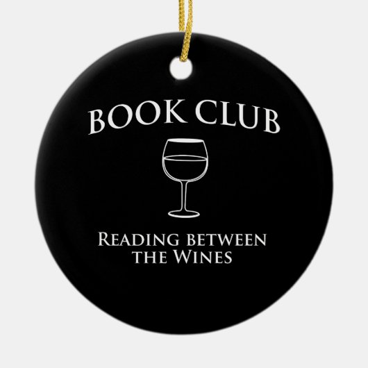 ワイン間のブッククラブの読書 セラミックオーナメント (正面)