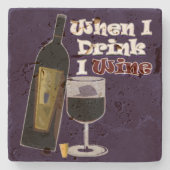 ワイン風刺 ストーンコースター (正面)