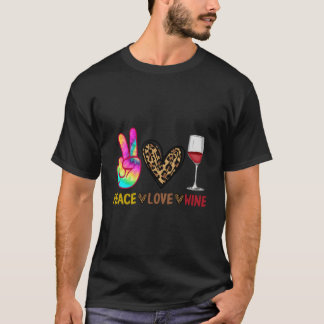 ワイン飲みのためのピースラブワイン Tシャツ