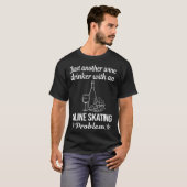 ワイン飲みインラインスケート スケート スケーター Tシャツ (正面フル)