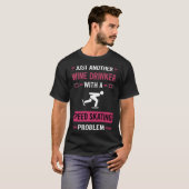 ワイン飲みスピードスケートスケートスケーター Tシャツ (正面フル)