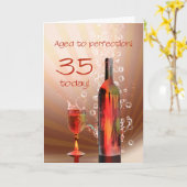 ワイン35th誕生日カードを飛ばす カード (黄色い花)