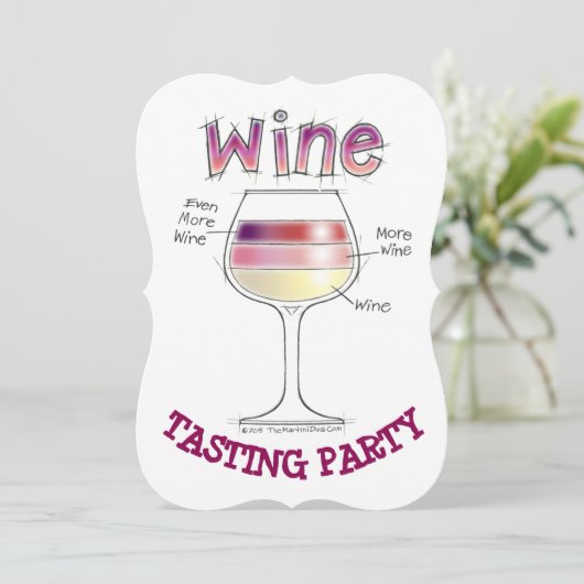 ワイン、より多くのワイン、さらに多くのワインパーティの招待状 招待状 (スタンド正面)