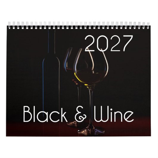 ワイン ウォール カレンダー 2027 - ブラック&ワイン (カバー)