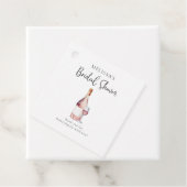 ワイン エレガント 水彩 フラッシュ ピンク ブライダル シャワー フェイバータグ (インサイチュ)