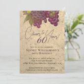 ワイン エレガント 60歳の誕生日 おめでとうございます 60年 招待状 (スタンド正面)