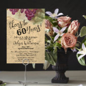ワイン エレガント 60歳の誕生日 | 60年のお祝いに乾杯を 招待状