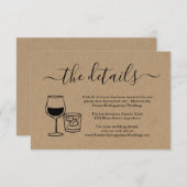 ワイン＆カクテル情報詳細封入カード エンクロージャーカード (正面/裏面)