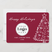 ワイン カスタムロゴ クリスマス ビジネス サンクスカード (正面)