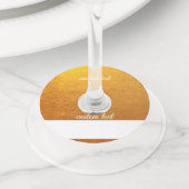 ワイン グラス タグ 識別 マーカー 紙 ゴールド (クローズアップ)