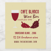 ワイン＆グレープ、ワインバー/ワイナリー ワインラベル (シングルラベル)