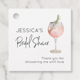 ワイン コクテール ピンク ブライダル シャワー フェイバータグ