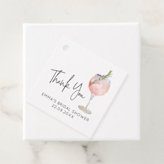 ワイン コクテール ピンク ブライダル シャワー フェイバータグ (インサイチュ)