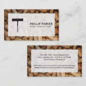 ワイン |コルクねじ（コルク杭）フレーム 名刺 (正面/裏面)