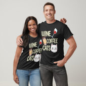 ワイン コーヒー 猫 飲酒 飲み助 格言 グラフィック Tシャツ (ユニセックス)