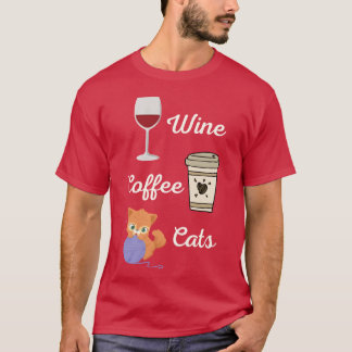 ワイン コーヒー 猫 70年代 フレンド Tシャツ