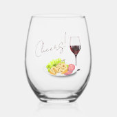 ワイン＆シャルキュトリーのブライズシャワー ステムなしワイングラス (正面)