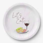 ワイン＆シャルキュトリーのブライズシャワー ペーパープレート (正面)