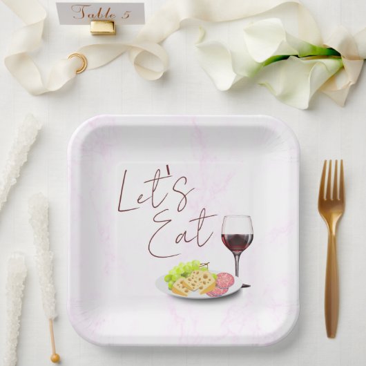 ワイン＆シャルキュトリーエンゲージメントパーティ ペーパープレート (ウェディング)