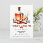 ワイン＆タバコ - 編集可能な父の日 招待状 (スタンド正面)