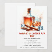 ワイン＆タバコ - 編集可能な父の日 招待状 (正面/裏面)
