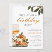 ワイン＆チーズの誕生日パーティー 招待状 (正面)