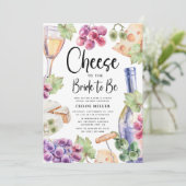 ワイン&チーズウォーターカラーブライダルシャワー 招待状 (スタンド正面)