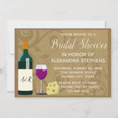 ワイン&チーズエレガントブライダルシャワー 招待状 (正面)