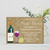 ワイン&チーズエレガントブライダルシャワー 招待状 (スタンド正面)