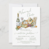 ワイン&チーズシャルキュテリーボードブライダルシャワー 招待状 (正面)