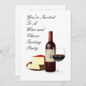 ワイン&チーズテイスティングカスタムパーティー 招待状 (正面/裏面)