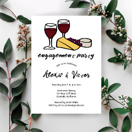 ワイン&チーズテイスティング婚約パーティカスタム 招待状