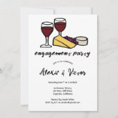 ワイン&チーズテイスティング婚約パーティカスタム 招待状 (正面)