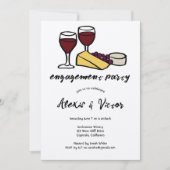 ワイン&チーズテイスティング婚約パーティクラフカスタム 招待状 (正面)