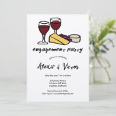 ワイン&チーズテイスティング婚約パーティクラフカスタム 招待状 (スタンド正面)