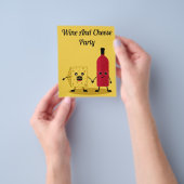 ワイン&チーズパーティの招待状 チラシ (手)