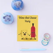 ワイン&チーズパーティの招待状 チラシ (シングル)